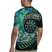 New Zealand Darts Personalised Rugby Jersey Aotearoa Silver Fern Green Papua Shell Spirit LT9 - Polynesian Pride