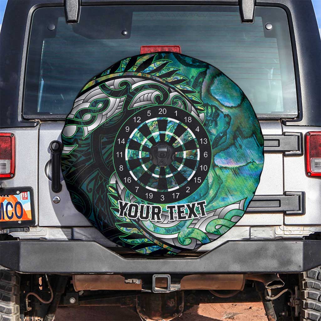 New Zealand Darts Personalised Spare Tire Cover Aotearoa Silver Fern Green Papua Shell Spirit LT9 Green - Polynesian Pride
