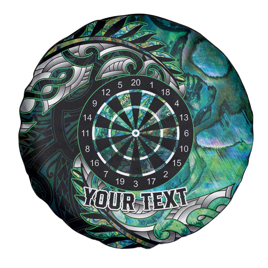 New Zealand Darts Personalised Spare Tire Cover Aotearoa Silver Fern Green Papua Shell Spirit LT9 - Polynesian Pride