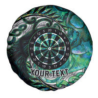 New Zealand Darts Personalised Spare Tire Cover Aotearoa Silver Fern Green Papua Shell Spirit LT9 - Polynesian Pride