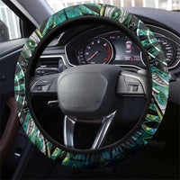 New Zealand Darts Steering Wheel Cover Aotearoa Silver Fern Green Papua Shell Spirit LT9 - Polynesian Pride