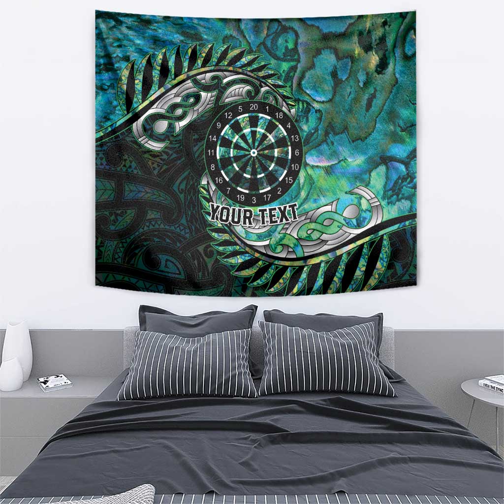 New Zealand Darts Personalised Tapestry Aotearoa Silver Fern Green Papua Shell Spirit LT9 - Polynesian Pride