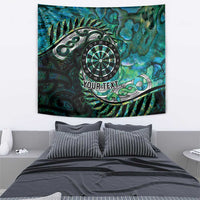 New Zealand Darts Personalised Tapestry Aotearoa Silver Fern Green Papua Shell Spirit LT9 - Polynesian Pride