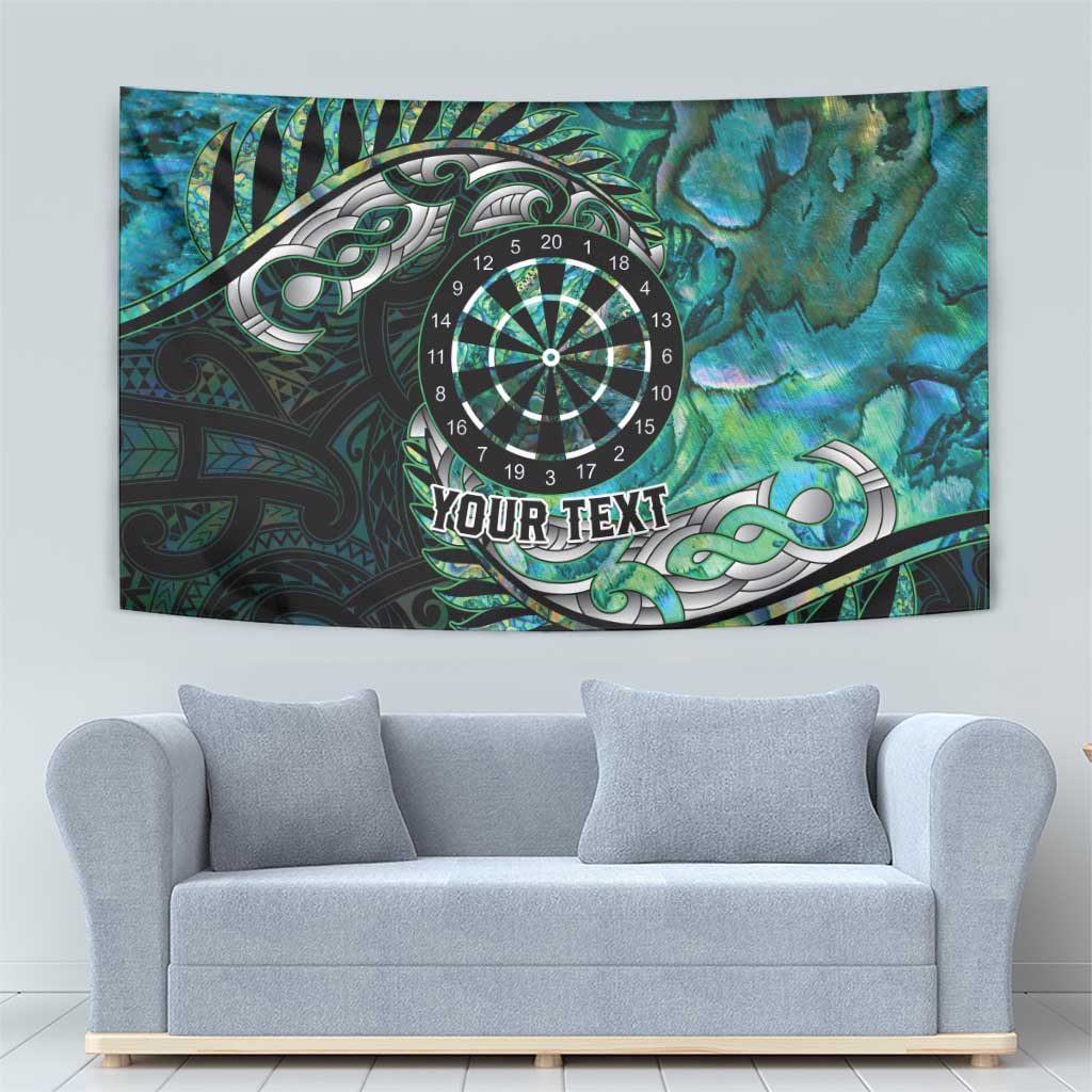 New Zealand Darts Personalised Tapestry Aotearoa Silver Fern Green Papua Shell Spirit LT9 - Polynesian Pride