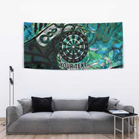 New Zealand Darts Personalised Tapestry Aotearoa Silver Fern Green Papua Shell Spirit LT9 - Polynesian Pride