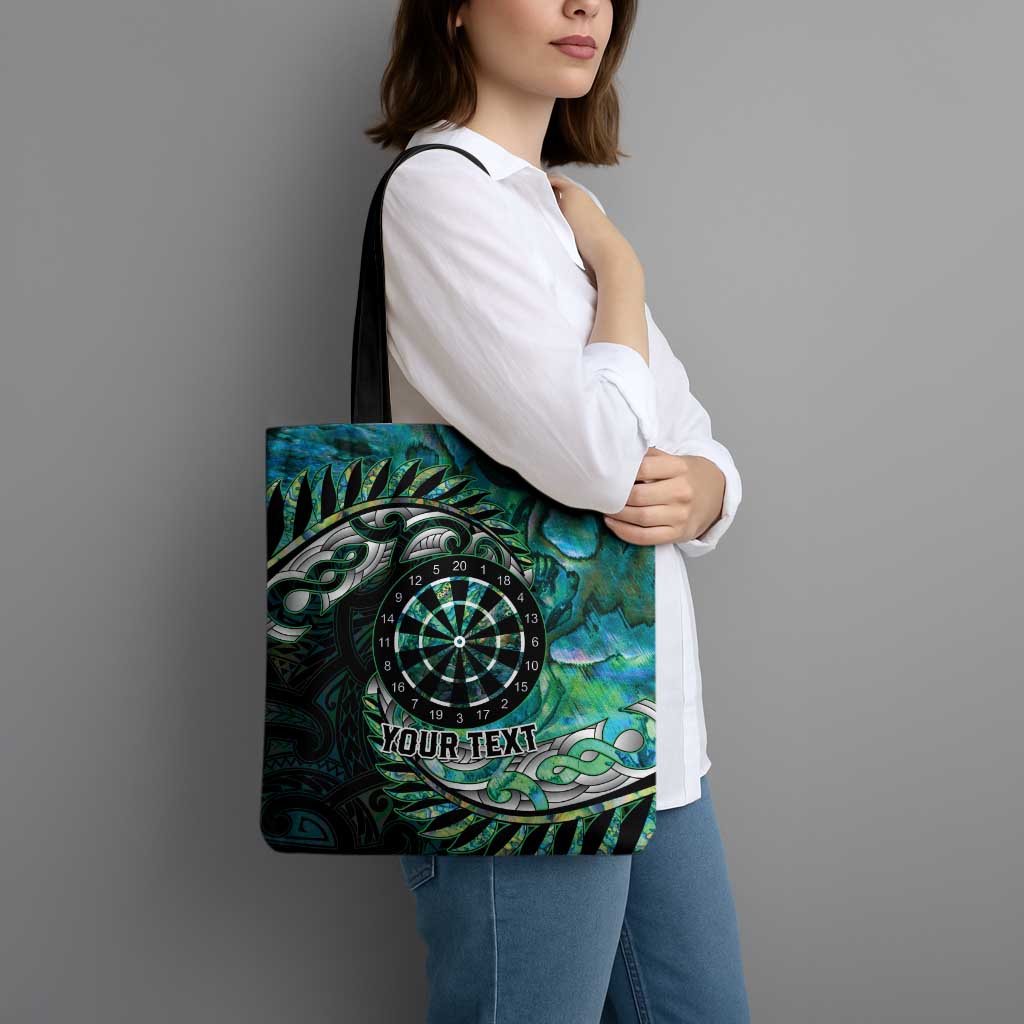 New Zealand Darts Personalised Tote Bag Aotearoa Silver Fern Green Papua Shell Spirit LT9 - Polynesian Pride
