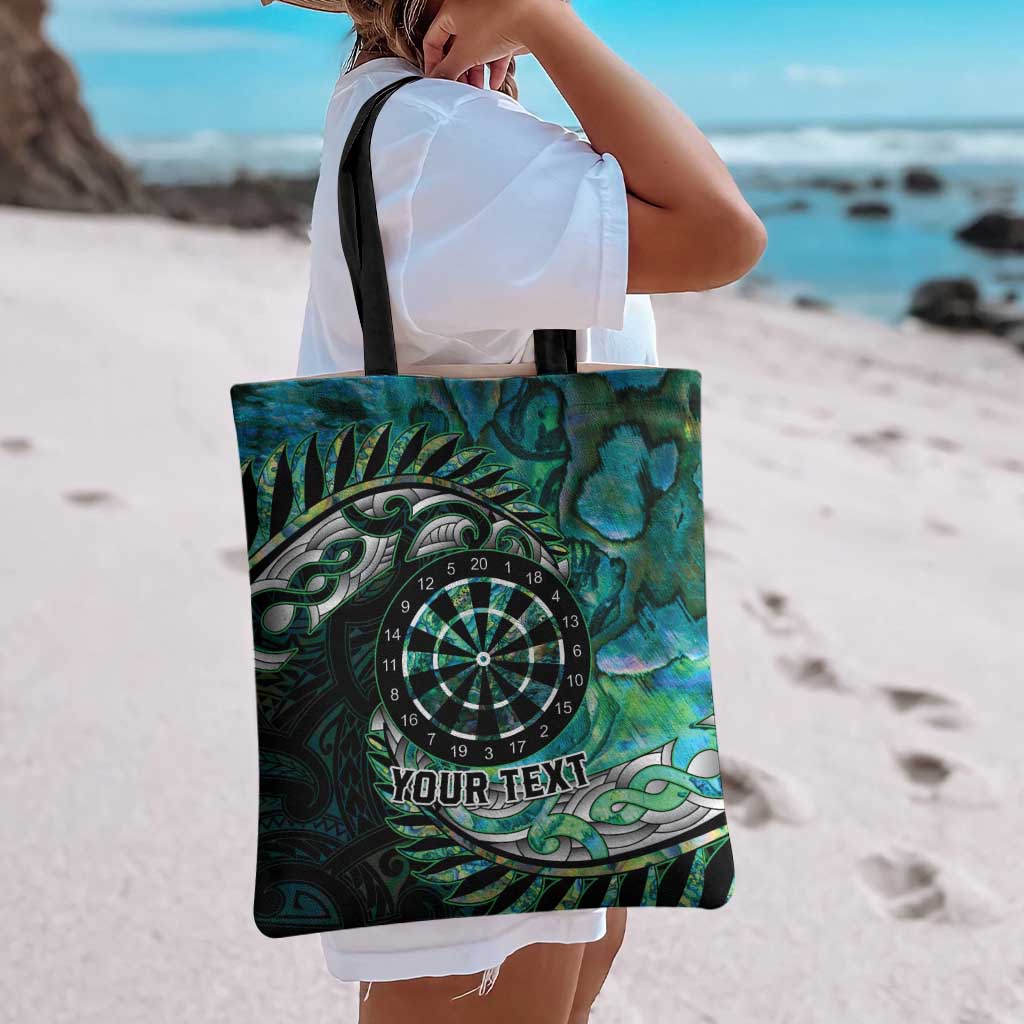 New Zealand Darts Personalised Tote Bag Aotearoa Silver Fern Green Papua Shell Spirit LT9 - Polynesian Pride