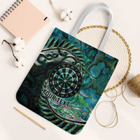 New Zealand Darts Personalised Tote Bag Aotearoa Silver Fern Green Papua Shell Spirit LT9 White Strap One Size Green - Polynesian Pride