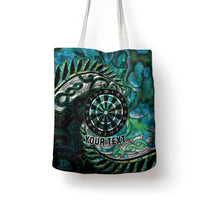 New Zealand Darts Personalised Tote Bag Aotearoa Silver Fern Green Papua Shell Spirit LT9 - Polynesian Pride