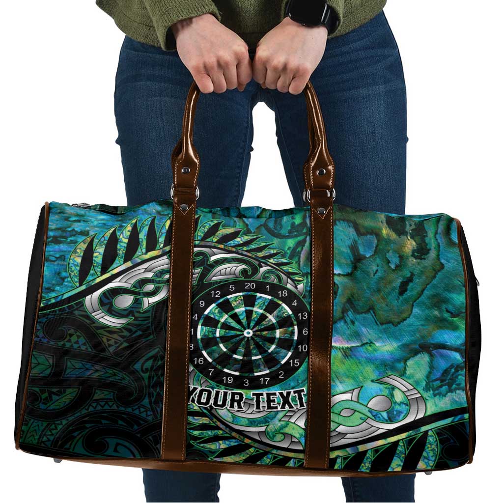 New Zealand Darts Personalised Travel Bag Aotearoa Silver Fern Green Papua Shell Spirit LT9 Green - Polynesian Pride