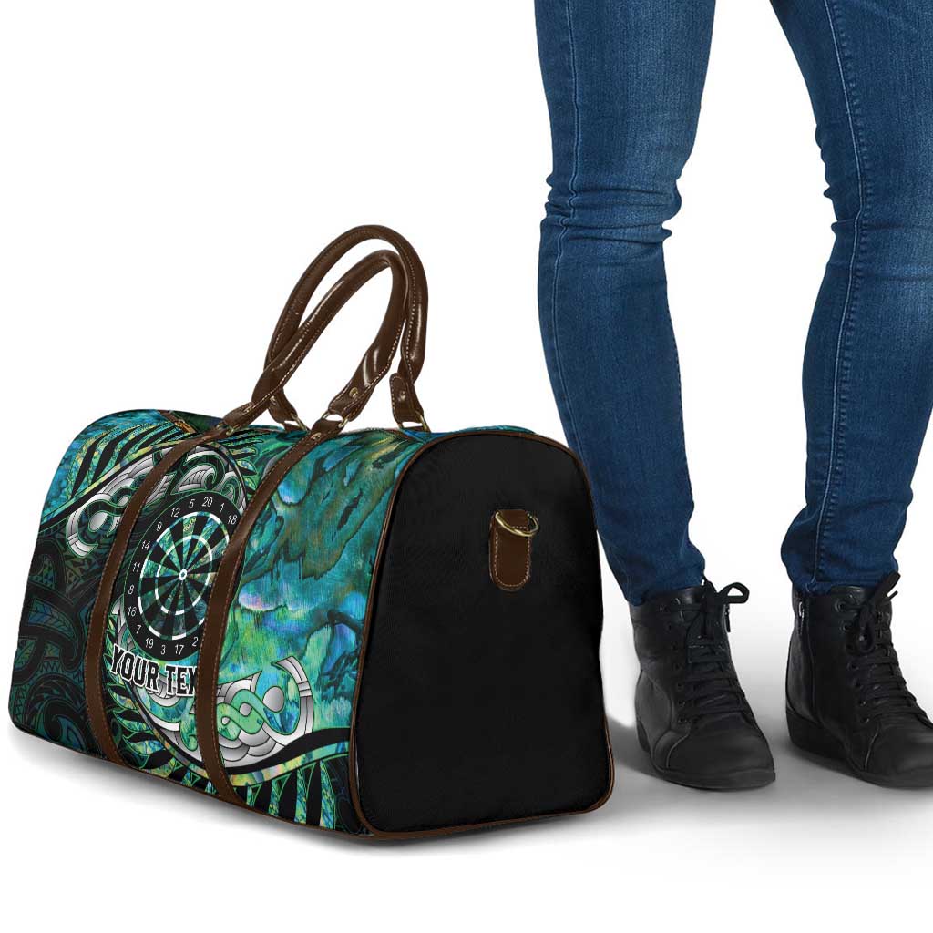 New Zealand Darts Personalised Travel Bag Aotearoa Silver Fern Green Papua Shell Spirit LT9 - Polynesian Pride
