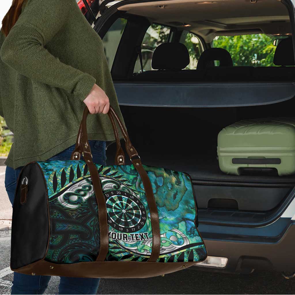 New Zealand Darts Personalised Travel Bag Aotearoa Silver Fern Green Papua Shell Spirit LT9 - Polynesian Pride
