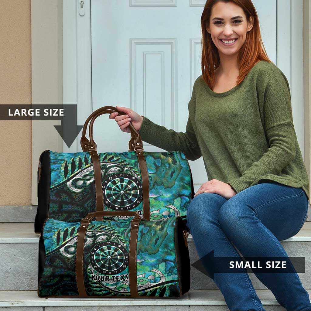 New Zealand Darts Personalised Travel Bag Aotearoa Silver Fern Green Papua Shell Spirit LT9 - Polynesian Pride