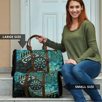 New Zealand Darts Personalised Travel Bag Aotearoa Silver Fern Green Papua Shell Spirit LT9 - Polynesian Pride