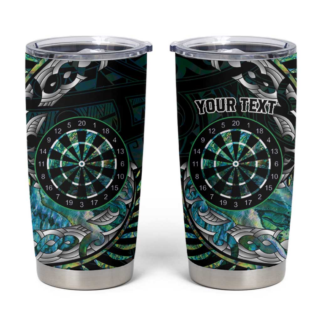 New Zealand Darts Personalised Tumbler Cup Aotearoa Silver Fern Green Papua Shell Spirit LT9 Green - Polynesian Pride