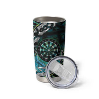 New Zealand Darts Personalised Tumbler Cup Aotearoa Silver Fern Green Papua Shell Spirit LT9 - Polynesian Pride