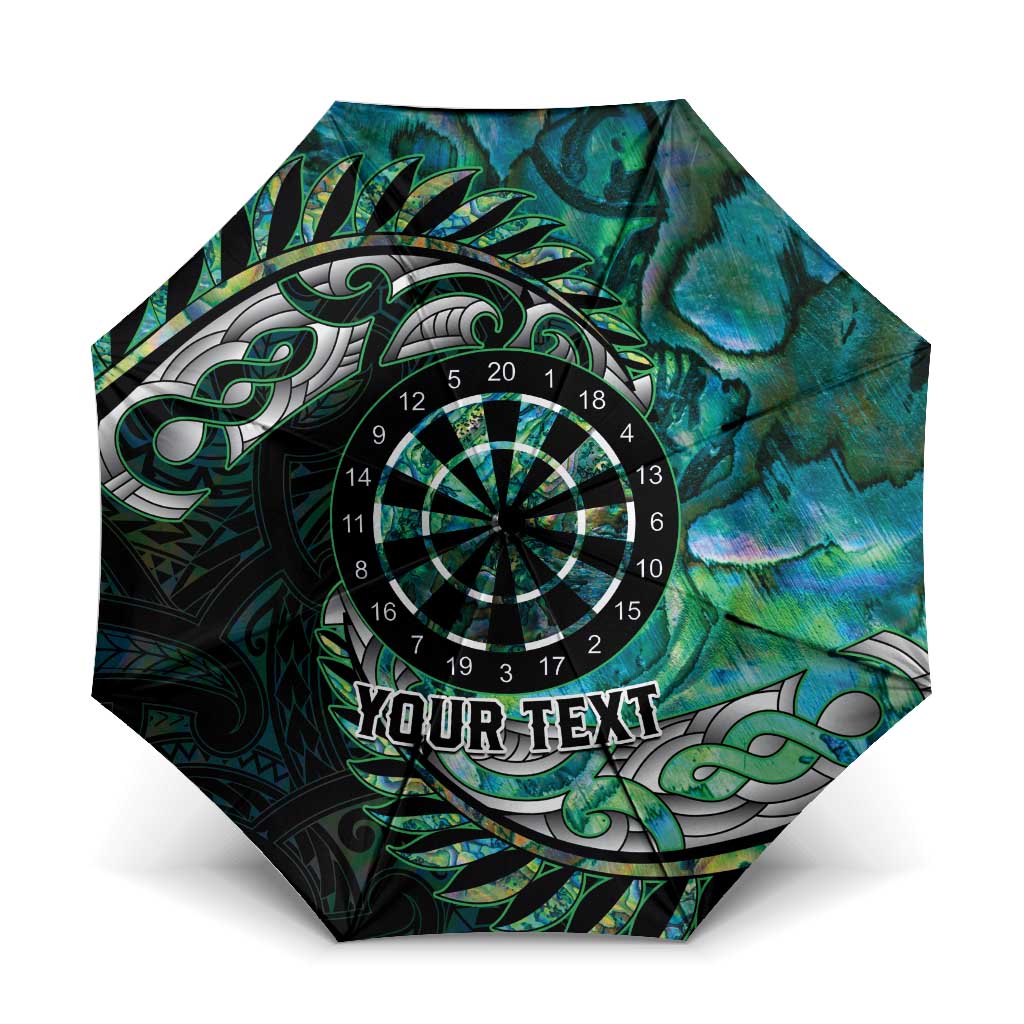 New Zealand Darts Personalised Umbrella Aotearoa Silver Fern Green Papua Shell Spirit LT9 One Size Folded 11.42 inch Opened Diameter 37.4 inch Green - Polynesian Pride