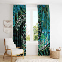New Zealand Darts Personalised Window Curtain Aotearoa Silver Fern Green Papua Shell Spirit LT9 - Polynesian Pride