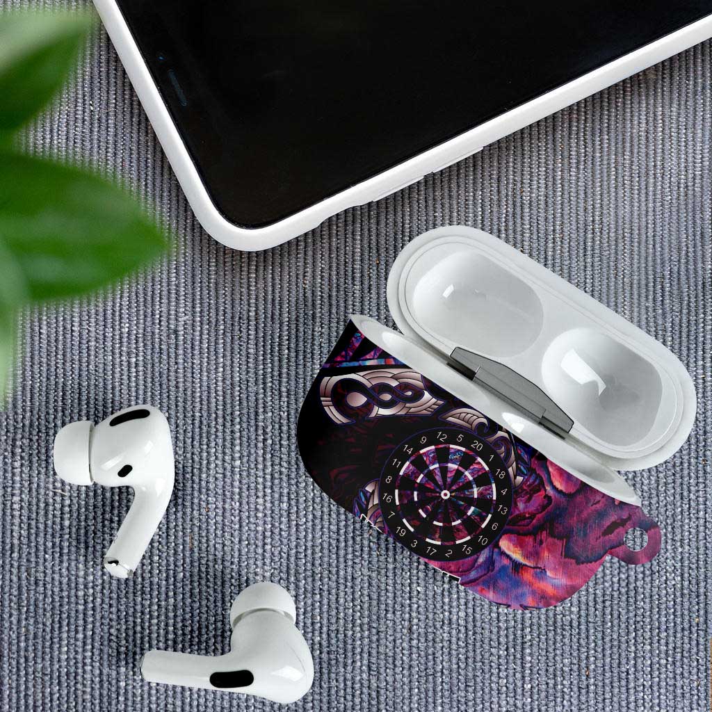 New Zealand Darts Personalised AirPods Case Aotearoa Silver Fern Pink Papua Shell Spirit LT9 - Polynesian Pride
