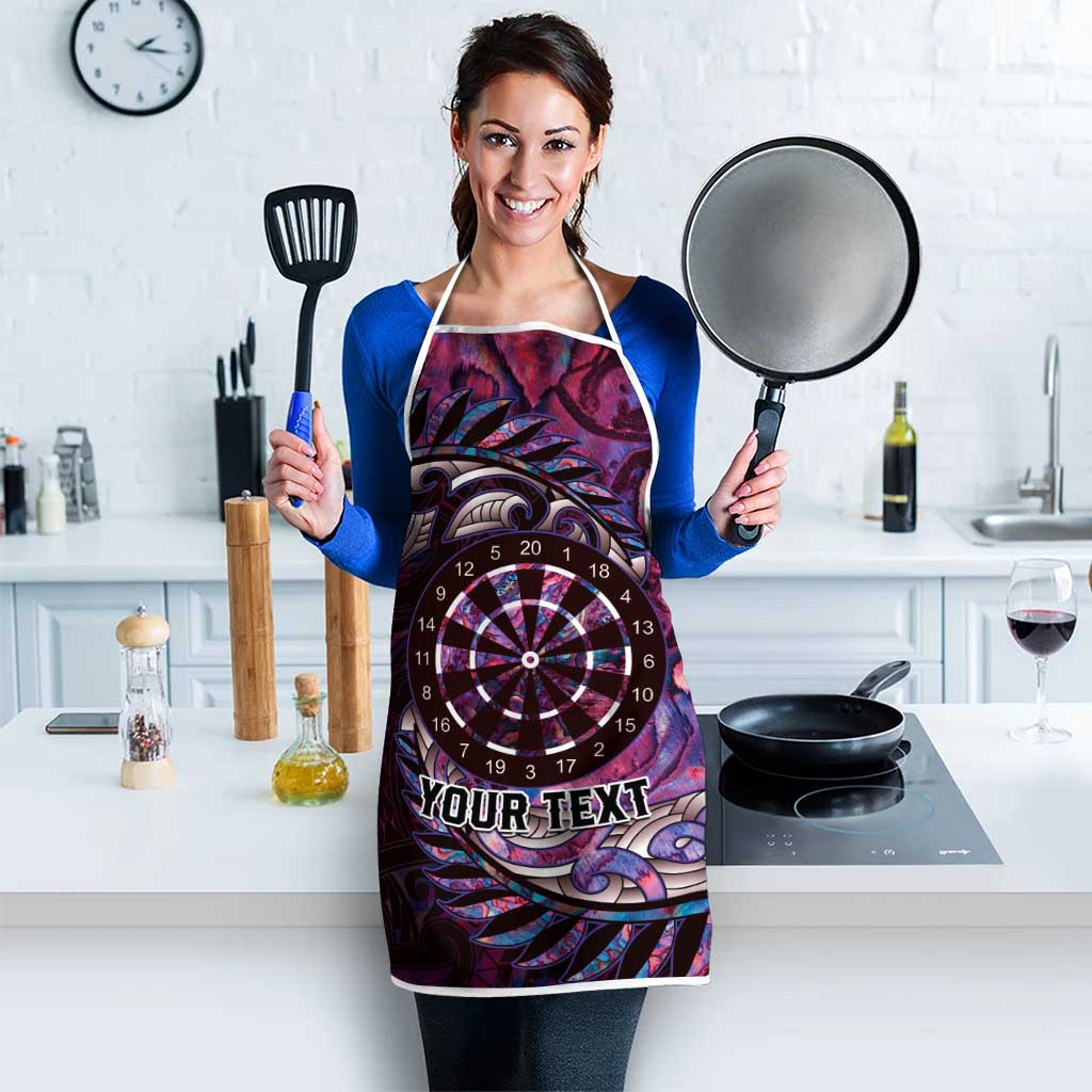 New Zealand Darts Personalised Apron Aotearoa Silver Fern Pink Papua Shell Spirit LT9 - Polynesian Pride