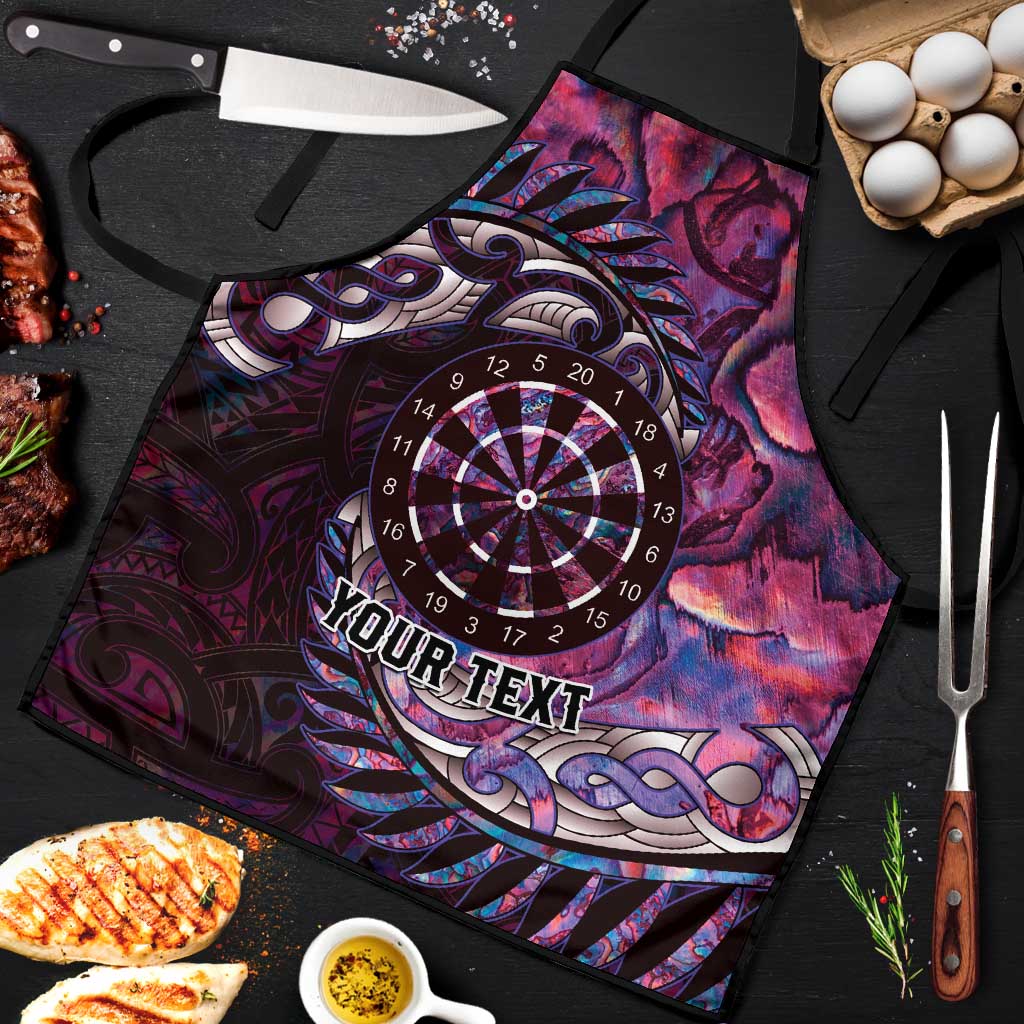 New Zealand Darts Personalised Apron Aotearoa Silver Fern Pink Papua Shell Spirit LT9 Pink - Polynesian Pride