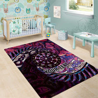 New Zealand Darts Personalised Area Rug Aotearoa Silver Fern Pink Papua Shell Spirit LT9 - Polynesian Pride