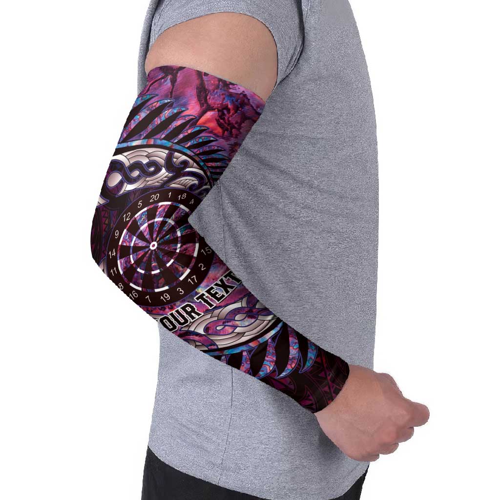 New Zealand Darts Personalised Arm Sleeves Aotearoa Silver Fern Pink Papua Shell Spirit LT9 - Polynesian Pride