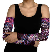 New Zealand Darts Personalised Arm Sleeves Aotearoa Silver Fern Pink Papua Shell Spirit LT9 - Polynesian Pride