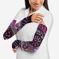 New Zealand Darts Personalised Arm Sleeves Aotearoa Silver Fern Pink Papua Shell Spirit LT9 - Polynesian Pride
