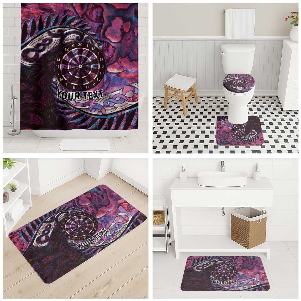 New Zealand Darts Personalised Bathroom Set Aotearoa Silver Fern Pink Papua Shell Spirit LT9 - Polynesian Pride