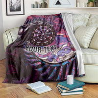 New Zealand Darts Personalised Blanket Aotearoa Silver Fern Pink Papua Shell Spirit LT9 Pink - Polynesian Pride