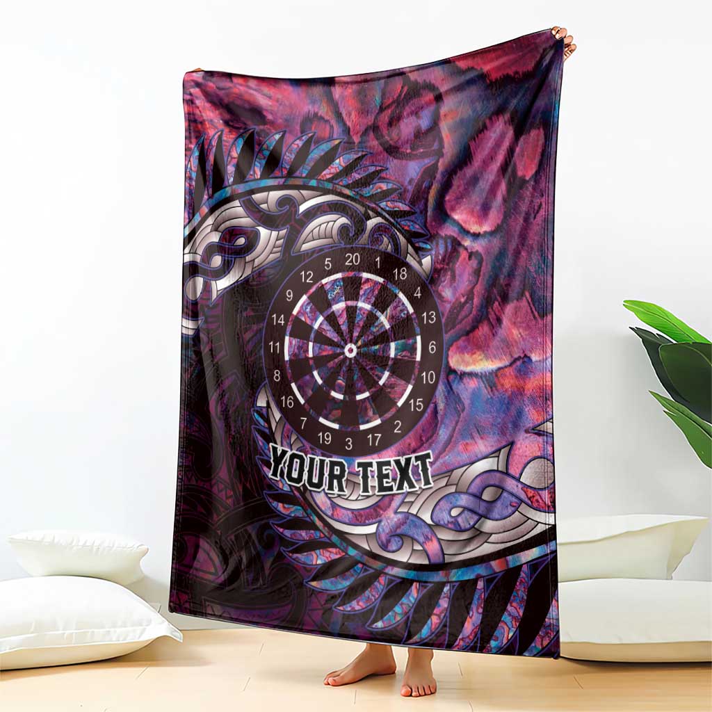 New Zealand Darts Personalised Blanket Aotearoa Silver Fern Pink Papua Shell Spirit LT9 - Polynesian Pride