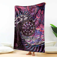 New Zealand Darts Personalised Blanket Aotearoa Silver Fern Pink Papua Shell Spirit LT9 - Polynesian Pride