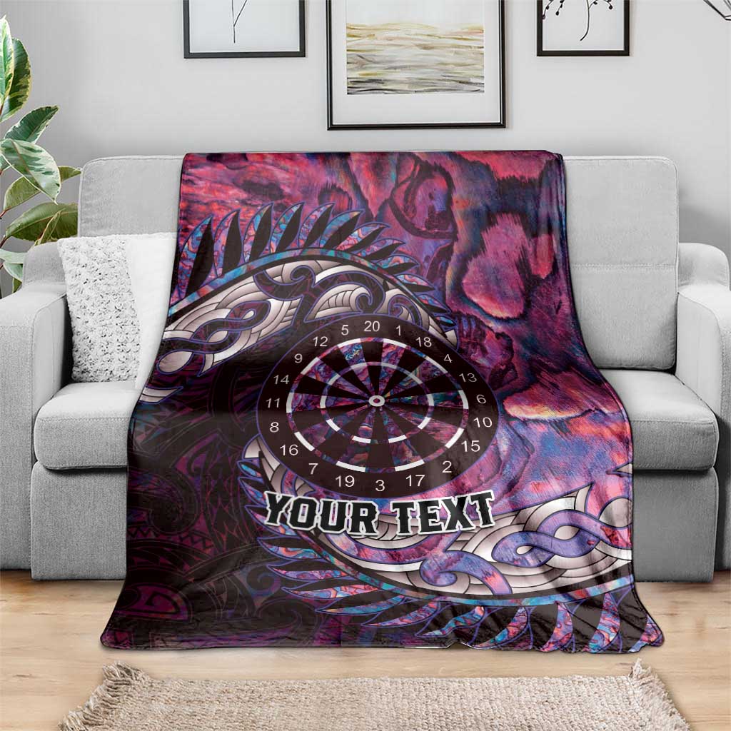 New Zealand Darts Personalised Blanket Aotearoa Silver Fern Pink Papua Shell Spirit LT9 - Polynesian Pride