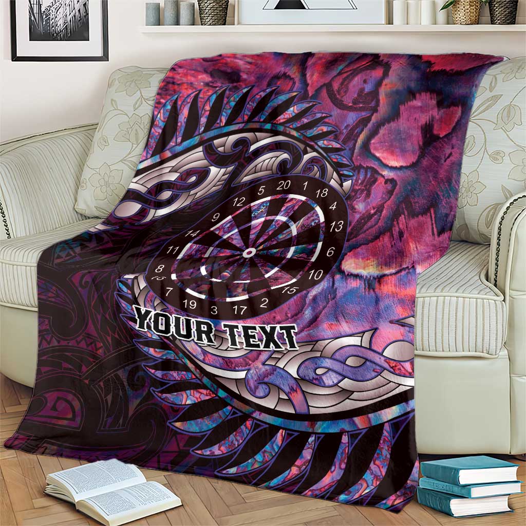 New Zealand Darts Personalised Blanket Aotearoa Silver Fern Pink Papua Shell Spirit LT9 - Polynesian Pride