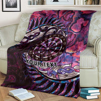 New Zealand Darts Personalised Blanket Aotearoa Silver Fern Pink Papua Shell Spirit LT9 - Polynesian Pride
