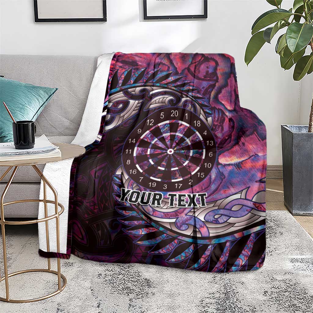 New Zealand Darts Personalised Blanket Aotearoa Silver Fern Pink Papua Shell Spirit LT9 - Polynesian Pride