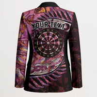 New Zealand Darts Personalised Blazer Aotearoa Silver Fern Pink Papua Shell Spirit LT9 - Polynesian Pride