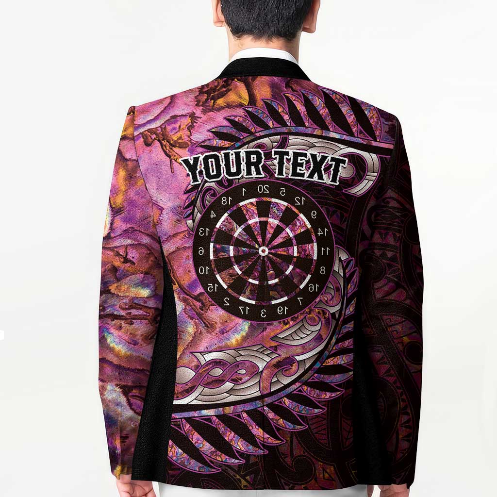 New Zealand Darts Personalised Blazer Aotearoa Silver Fern Pink Papua Shell Spirit LT9 - Polynesian Pride