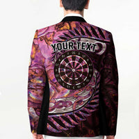 New Zealand Darts Personalised Blazer Aotearoa Silver Fern Pink Papua Shell Spirit LT9 - Polynesian Pride