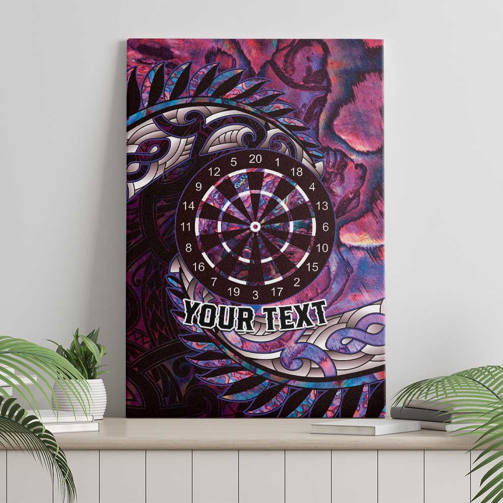 New Zealand Darts Personalised Canvas Wall Art Aotearoa Silver Fern Pink Papua Shell Spirit LT9 - Polynesian Pride