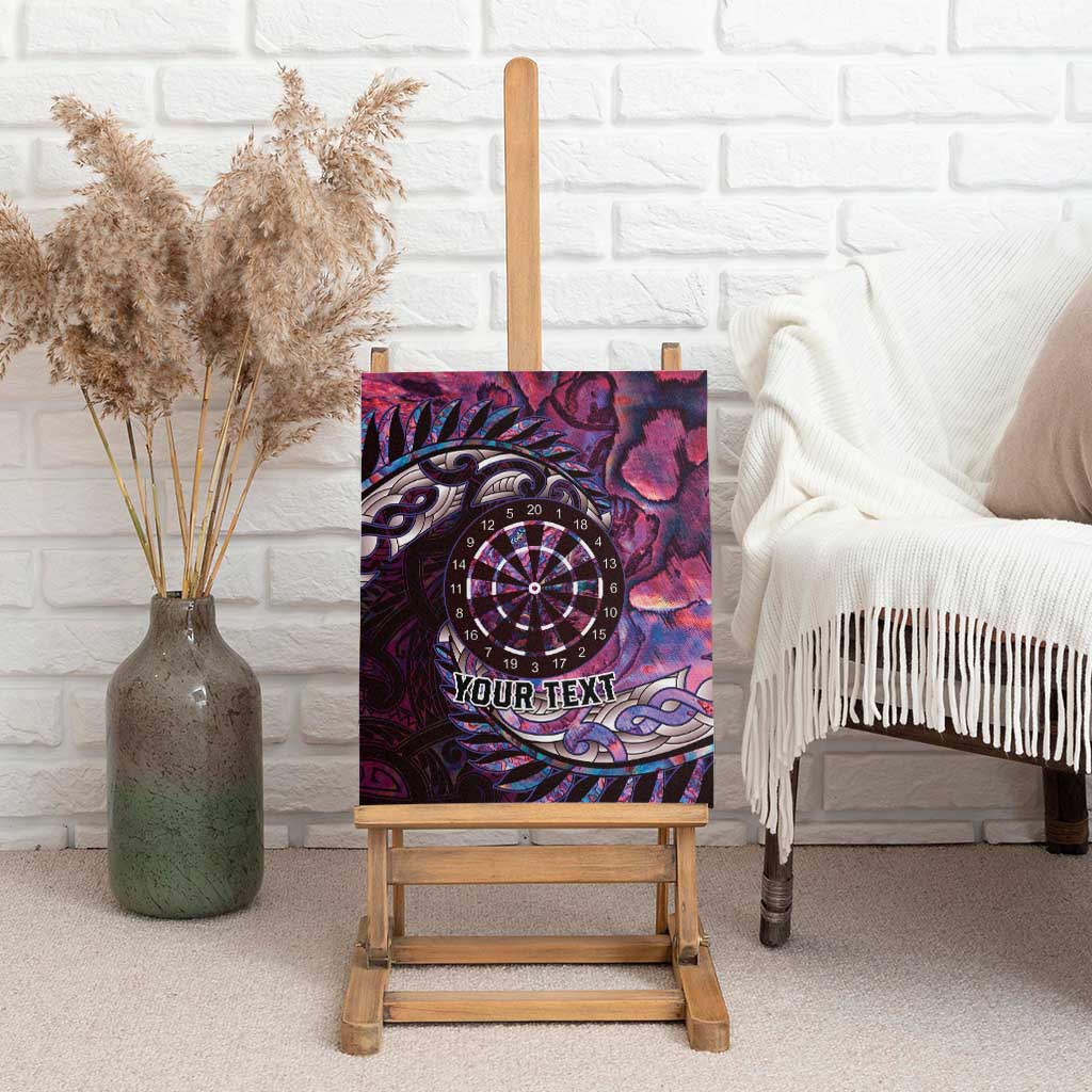 New Zealand Darts Personalised Canvas Wall Art Aotearoa Silver Fern Pink Papua Shell Spirit LT9 - Polynesian Pride