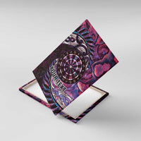 New Zealand Darts Personalised Canvas Wall Art Aotearoa Silver Fern Pink Papua Shell Spirit LT9 With Frame Pink - Polynesian Pride