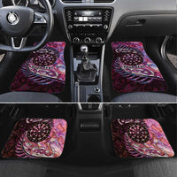 New Zealand Darts Personalised Car Mats Aotearoa Silver Fern Pink Papua Shell Spirit LT9 Set 4pcs Pink - Polynesian Pride