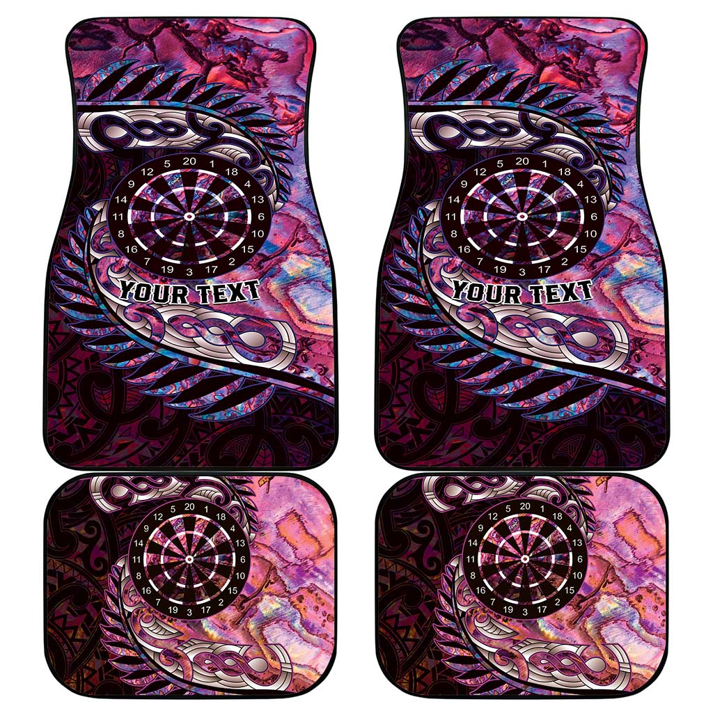New Zealand Darts Personalised Car Mats Aotearoa Silver Fern Pink Papua Shell Spirit LT9 - Polynesian Pride
