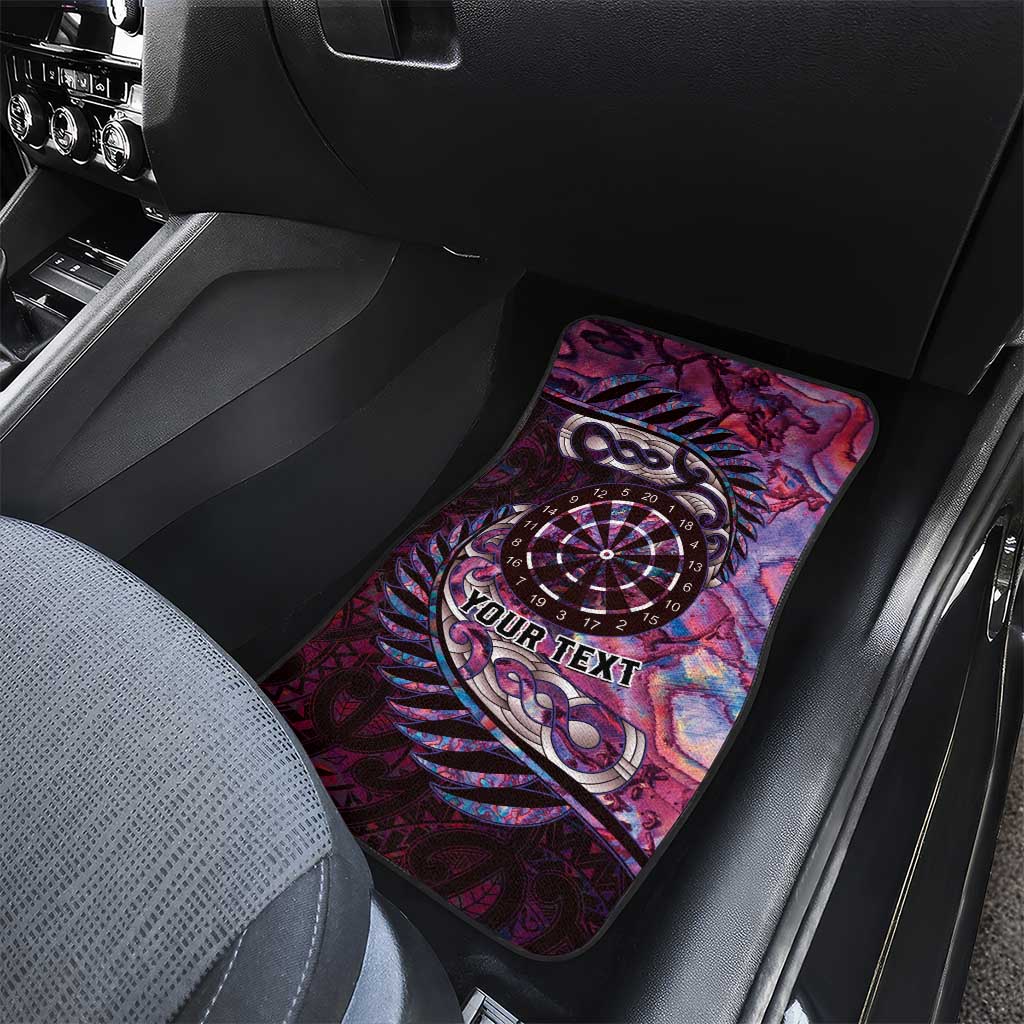 New Zealand Darts Personalised Car Mats Aotearoa Silver Fern Pink Papua Shell Spirit LT9 - Polynesian Pride