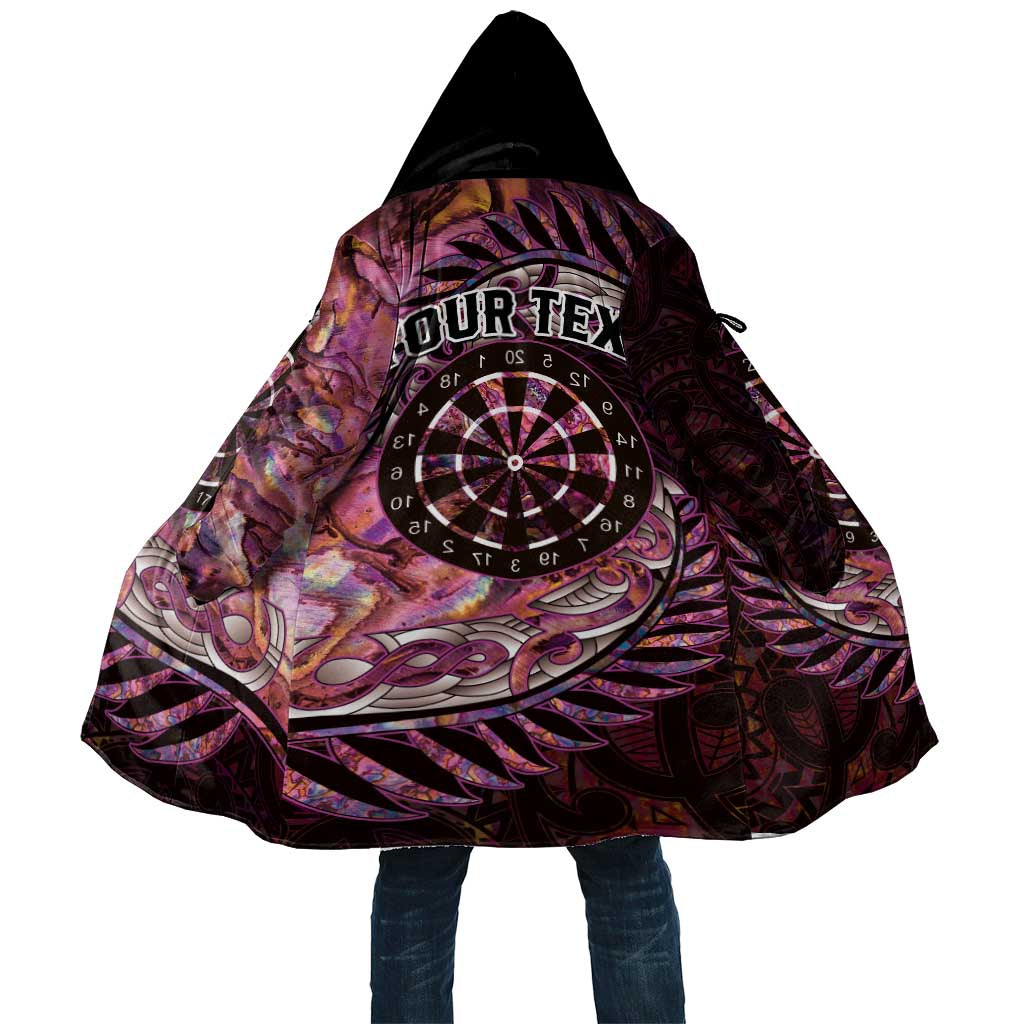 New Zealand Darts Personalised Cloak Aotearoa Silver Fern Pink Papua Shell Spirit LT9 Unisex Pink - Polynesian Pride