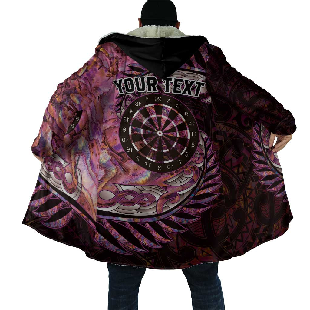 New Zealand Darts Personalised Cloak Aotearoa Silver Fern Pink Papua Shell Spirit LT9 - Polynesian Pride