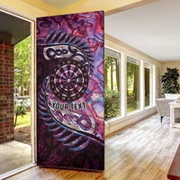 New Zealand Darts Personalised Door Cover Aotearoa Silver Fern Pink Papua Shell Spirit LT9 - Polynesian Pride
