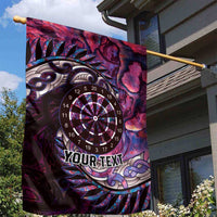 New Zealand Darts Personalised Garden Flag Aotearoa Silver Fern Pink Papua Shell Spirit LT9 - Polynesian Pride